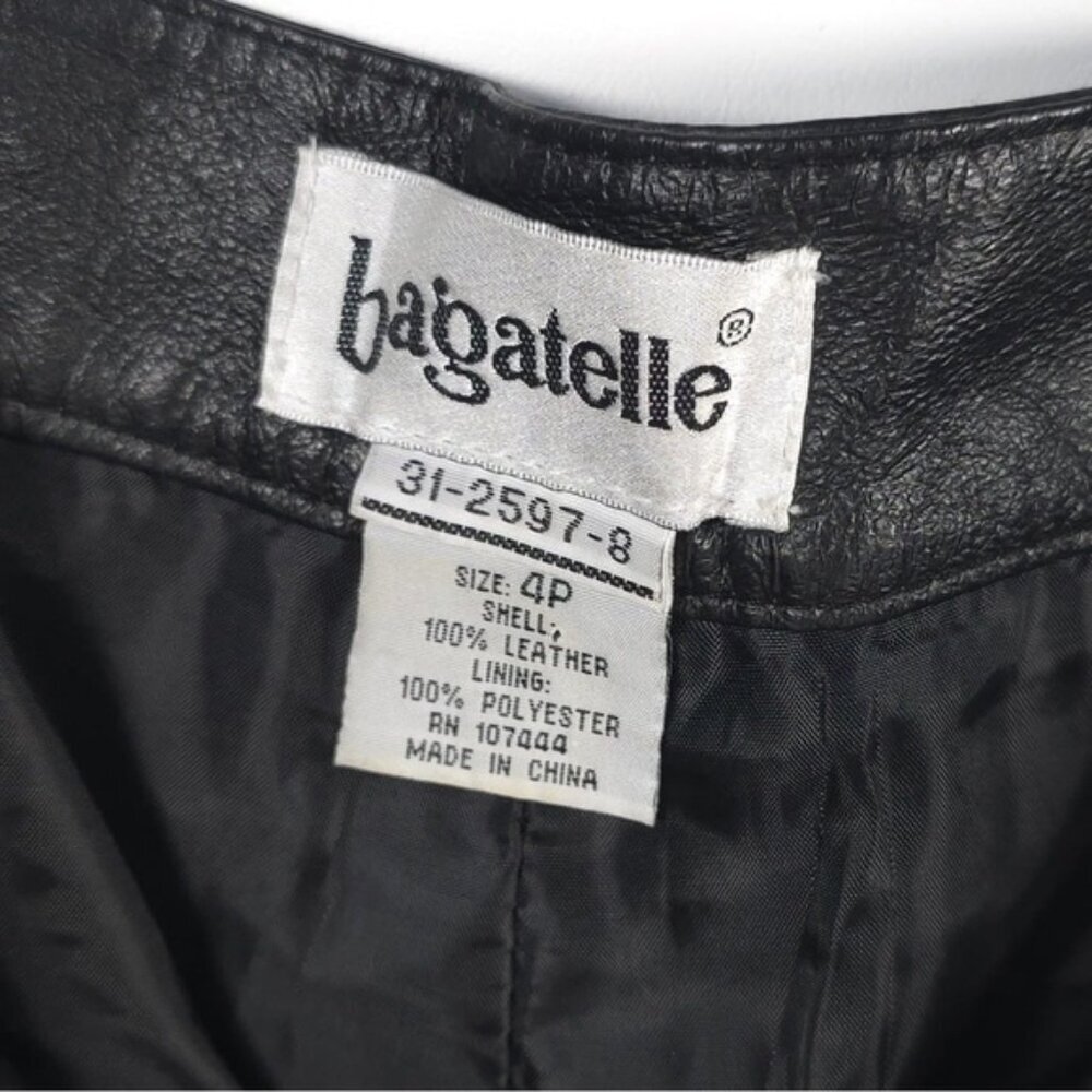 Bagatelle 100%‎ LEATHER Lined Black Straight Pants 31-2597-8 Size 4P - Picture 9 of 10